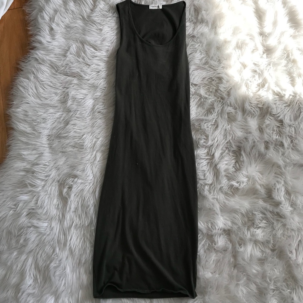 Olive green midi dress
